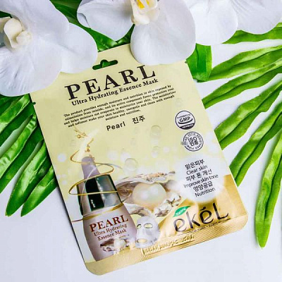 Тканевая маска с экстрактом жемчужин pearl ultra hydrating essence mask 5534 Ekel (Корея):uz:Marvarid ekstrakti bilan choyshab niqobi 5534 Ekel (Koreya)