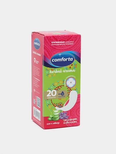 Прокладки ежедневные Peri Comforta, алоэ и лаванда, 3 капли, 20 шт