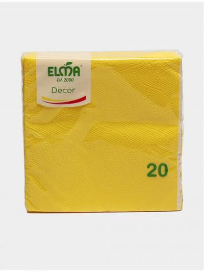 Салфетки Elma 33х33 Сlassic (230) (желтые):uz:Salfetkalar Elma 33x33 Classic (230) (sariq)