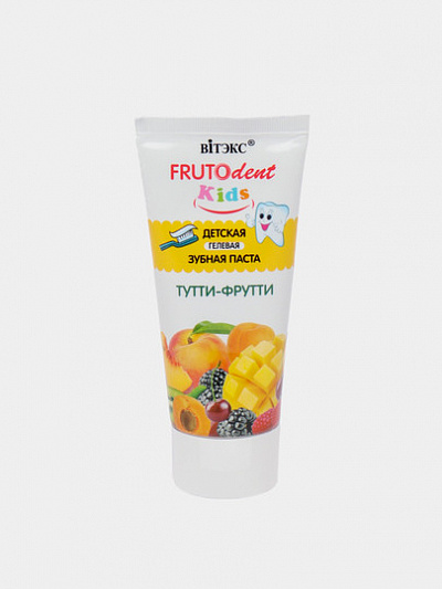 Детская зубная паста Витэкс FRUTOdent Kids гелевая ТУТТИ-ФРУТТИ, 65 г