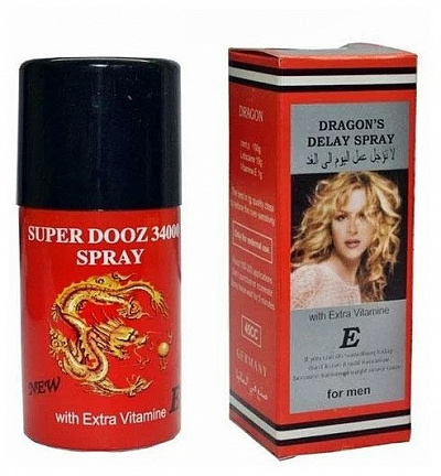 Спрей-пролонгатор Super Dooz 34000 Dragon's Spray с витамином Е 45 мл:uz:Spray prolonator Super Dooz 34000 Dragon's Spray E vitamini bilan 45 ml