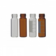 4 ml, 15 x 45 mm, yozish joyi bo'lgan sarg'ish rangli vintli xromatografiya flakonlari