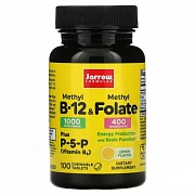 Jarrow formulalari, metil B-12 va metilfolat, limon, 100 ta chaynaladigan tabletkalar