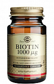 Таблетки биотина для здоровой кожи и волос Solgar Biotin 1000mg (250 шт.)