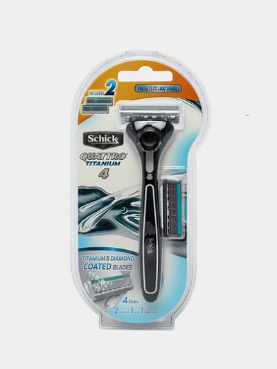 Бритвенный станок Schick Quattro Titanium Precision 4, 2 кассеты