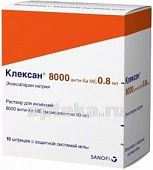 KLEKSAN 8000 ANTI XA inyeksiya uchun eritma 8000 anti-xa me/0,8ml N10