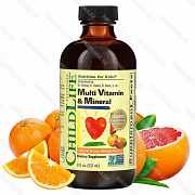 Multivitaminlar va minerallar ChildLife Essentials, tabiiy apelsin va Mango ta'mi, 2z7 ml