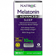Natrol, Melatonin, yaxshilangan uyqu, vaqtni ajratish, 10 mg, 100 tabletka
