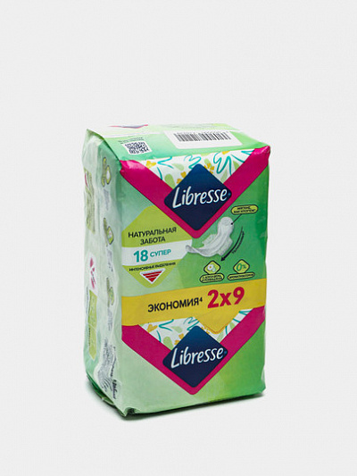 Прокладки гигиенические Libresse Natural Care Super, 18 шт