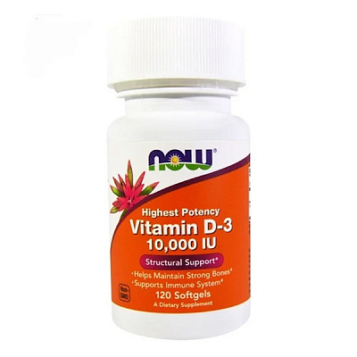 Now Foods, Витамин D3, 10 000 МЕ, 120 желатиновых капсул:uz:Now Foods, Vitamin D3, 10 000 IU, 120 Softgels