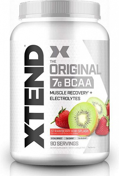 XTEND Original BCAA Powder Strawberry Kiwi Splash | Не содержащий сахара напиток для восстановления мышц после тренировки с аминокислотами | 7г BCAA для мужчин и женщин | 90 порций:uz:XTEND Original BCAA kukunli qulupnay kivi Splash | Mashqdan keyin shaka